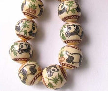 Load image into Gallery viewer, Adorable Hand Carved Panda 20mm Round Bead 10283 - PremiumBead Primary Image 1