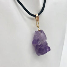 Load image into Gallery viewer, Howling At Twilight! Amethyst Wolf & 14k Gold Filled Pendant | 1.5" | 509282AMG - PremiumBead Primary Image 1
