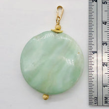 Load image into Gallery viewer, Hemimorphite14K Gold Filled Disc Dangle Pendant | 1 3/4" Long | Aqua/Green |