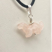 Load image into Gallery viewer, Pink Diplodocus Dinosaur Rose Quartz Sterling Silver Pendant 509259RQS | 25x11.5x7.5mm (Diplodocus), 5.5mm (Bail Opening), 7/8" (Long) | Pink - PremiumBead Alternate Image 6
