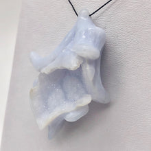 Load image into Gallery viewer, Blue Chalcedony Druzy Flower Bead | Carved | Twice Drilled | 42.98 cts | 41x31mm - PremiumBead Alternate Image 3