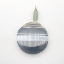 Load image into Gallery viewer, Sardonyx Jade 40mm Coin 14K Gold Filled Bead Pendant | Black | 2 1/4" Long |