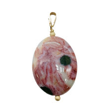 Load image into Gallery viewer, Ocean Jasper 14K Gold Filled Oval Pendant | 1 1/2" Long | Red/White | 1 Pendant|