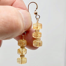 Load image into Gallery viewer, Fine Citrine Wheel Bead 14K Gold Filled Earrings | 1 1/2" Long |