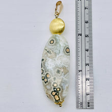 Load image into Gallery viewer, Ocean Jasper 14K Gold Filled Long | 2 3*4" Long | White/Gold | 1 Pendant |