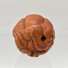 Load image into Gallery viewer, Carved & Signed Tiger Sphere Boxwood Netsuke - PremiumBead Alternate Image 3