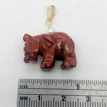 Load image into Gallery viewer, Red Jasper Elephant Pendant Necklace|Semi Precious Stone Jewelry|14k Pendant