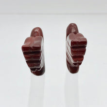 Load image into Gallery viewer, 2 Hand Carved Brecciated Jasper Dove Bird Beads | 25.5x19x5.5mm | Red - PremiumBead Alternate Image 8
