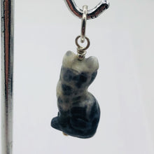 Load image into Gallery viewer, Adorable Blue Sodalite Cat & 925 Sterling Silver Pendant 509257SDS