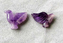 Load image into Gallery viewer, Lovely 2 Hand Carved Amethyst Dove Bird Beads | 18x18x7mm | Purple - PremiumBead Primary Image 1
