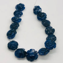 Load image into Gallery viewer, Hand Carved Blue Sodalite Rose Bead Half Strand | 15-16 Beads | 14x7 mm |