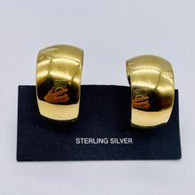 Load image into Gallery viewer, Giant Vermeil Sterling Silver Hoop Post Earrings | 1" Long | Gold | 1 Pair |