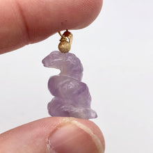Load image into Gallery viewer, Sssslither! Carved Amethyst Snake and 14k Gold Filled Pendant | 1.5" | 509278AMG - PremiumBead Alternate Image 3