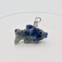 Load image into Gallery viewer, Sodalite Fish Koi Solid Sterling Silver Pendant! Swimmin' 509265Sds - PremiumBead Alternate Image 2