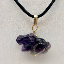 Load image into Gallery viewer, Amethyst Bunny Rabbit Pendant Necklace|Semi Precious Stone Jewelry|14k Pendant - PremiumBead Alternate Image 6