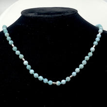 Load image into Gallery viewer, Larimar Faceted Round Bead Sterling Silver Necklace | 21" Long | Blue |