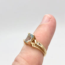 Load image into Gallery viewer, Natural Aquamarine & Diamond Solid 10Kt Yellow Gold Art Deco Ring Size 6 9982G - PremiumBead Alternate Image 6