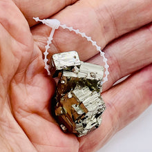 Load image into Gallery viewer, Pyrite Free Form Pendant Bead | 36x24x19 mm | Gold | 1 Bead |