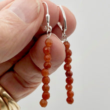 Load image into Gallery viewer, Red Aventurine Bead Sterling Silver Lever Back Gemstone Drop Earrings - PremiumBead Alternate Image 4