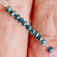 Load image into Gallery viewer, Blue Diamond Faceted Roundel Beads | 2.5-2mm | 11 Beads | ~1.0 carat |10597B