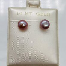 Load image into Gallery viewer, Fresh Water Pearl 14K Gold Stud Earrings | 1/4 inch | Lavender | 1 Pair |