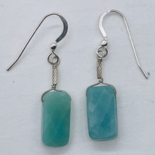 Load image into Gallery viewer, Sparkle Faceted Amazonite & Silver Earrings 304950A