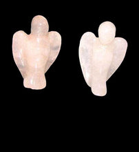 Load image into Gallery viewer, 2 Loving Hand Carved Rose Quartz Guardian Angels 9284RQ | 21x14x8mm | Pink