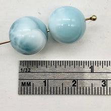 Load image into Gallery viewer, Natural Untreated Larimar Round Focal Beads | 13mm | Blue | 2 Bead(s)