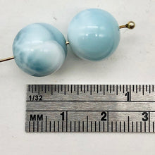 Load image into Gallery viewer, Natural Untreated Larimar Round Focal Beads | 13mm | Blue | 2 Bead(s)
