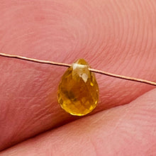 Load image into Gallery viewer, Sunshine Yellow Sapphire Faceted Briolette Bead ( .43 to .48cts) 9667Ae