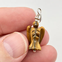 Load image into Gallery viewer, On the Wings of Angels Tigereye Sterling Silver 1.5" Long Pendant 509284TES - PremiumBead Alternate Image 2