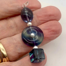 Load image into Gallery viewer, Beautiful Natural Multi-Color Fluorite & Sterling Silver Pendant | 2 1/2" Long |