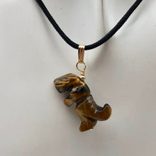 Load image into Gallery viewer, Tiger's Eye Tyrannosaurus Rex Dinosaur Pendant Necklace|14k Gold Filled Jewelry - PremiumBead Alternate Image 5