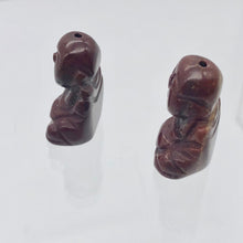 Load image into Gallery viewer, 2 Hand Carved Brecciated Jasper Buddha Beads | 20x15x9mm | Red w/Brown and Grey - PremiumBead Alternate Image 3