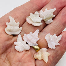 Load image into Gallery viewer, 7 Pink Peruvian Opal 19x17mm Leaf Briolette Beads for Jewelry Making 10823D
