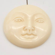 Load image into Gallery viewer, Man in the Moon Centerpiece Waterbuffalo 28mm Bone Bead 10748 - PremiumBead Primary Image 1