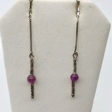 Load image into Gallery viewer, Designer Pink Sapphire and Silver Threader Earrings 306537 - PremiumBead Alternate Image 4