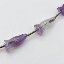 Load image into Gallery viewer, 2 Lovely Carved Amethyst Trumpet Flower Beads | 2 Beads | 16x9mm | 10825 - PremiumBead Primary Image 1