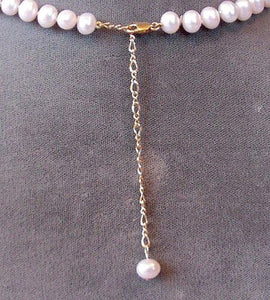 Adjustable 16 to 19 inch Creamy White FW Pearl and 14Kt Gf Necklace 200038 - PremiumBead Alternate Image 3