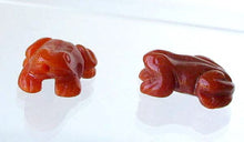 Load image into Gallery viewer, Prosperity Hand Carved Red Aventurine Frog Beads | 22x16x9mm | Red - PremiumBead Primary Image 1