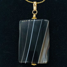 Load image into Gallery viewer, Semi Precious Stone Jewelry Sardonyx Agate Pendant Necklace 14Kgf | 1 3/4" Long|