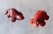 Load image into Gallery viewer, Captivating Carved Brecciated Jasper Lizard Beads | 27x15x7mm | Red - PremiumBead Primary Image 1