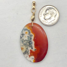 Load image into Gallery viewer, Moss Agate Oval 14K Gold Filled Pendant | 2" Long | Red Green Clear | 1 Pendant|
