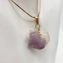 Load image into Gallery viewer, Amethyst Squirrel Pendant Necklace | Semi Precious Stone Jewelry | 14k Pendant - PremiumBead Alternate Image 4