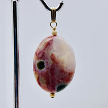 Load image into Gallery viewer, Ocean Jasper 14K Gold Filled Oval Pendant | 1 1/2" Long | Red/White | 1 Pendant|