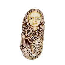 Load image into Gallery viewer, Mermaid, Demure Mermaid | 47x21x9 | Brown white | 1 Pendant bead