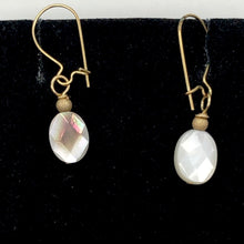 Load image into Gallery viewer, Faceted Tahitian MoP Shell 14K Gold Filled Earrings with Gold Bead |1 Inch Drop|