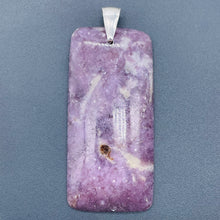 Load image into Gallery viewer, Natural Purple Lepidolite Large Rectangular Sterling Silver Pendant | 2 3/4" |