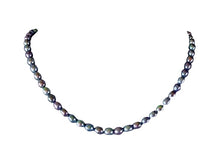 Load image into Gallery viewer, Perfect 6.5x5.5-6x5mm Peacock Oval FW Pearl Strand 104509