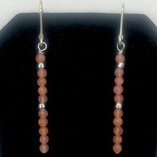 Load image into Gallery viewer, Stiletto Gem Quality Rhodochrosite Drop Silver Lever Back Earrings - PremiumBead Alternate Image 2